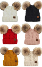 Load image into Gallery viewer, Adult C.C Double Pom Pom Beanie
