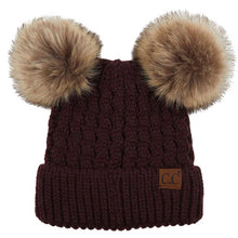 Load image into Gallery viewer, Adult C.C Double Pom Pom Beanie
