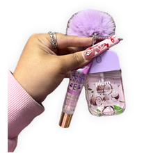 Load image into Gallery viewer, Boss Glam Sanitizer Keychain – Lip Gloss & Hand Sanitizer Set