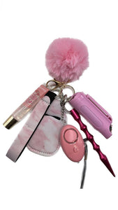Pink Marble Self defense keychain