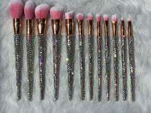 Load image into Gallery viewer, Silver Rhinestone Brushes 12pc
