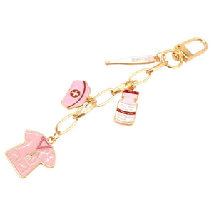 Nurse pink keychain