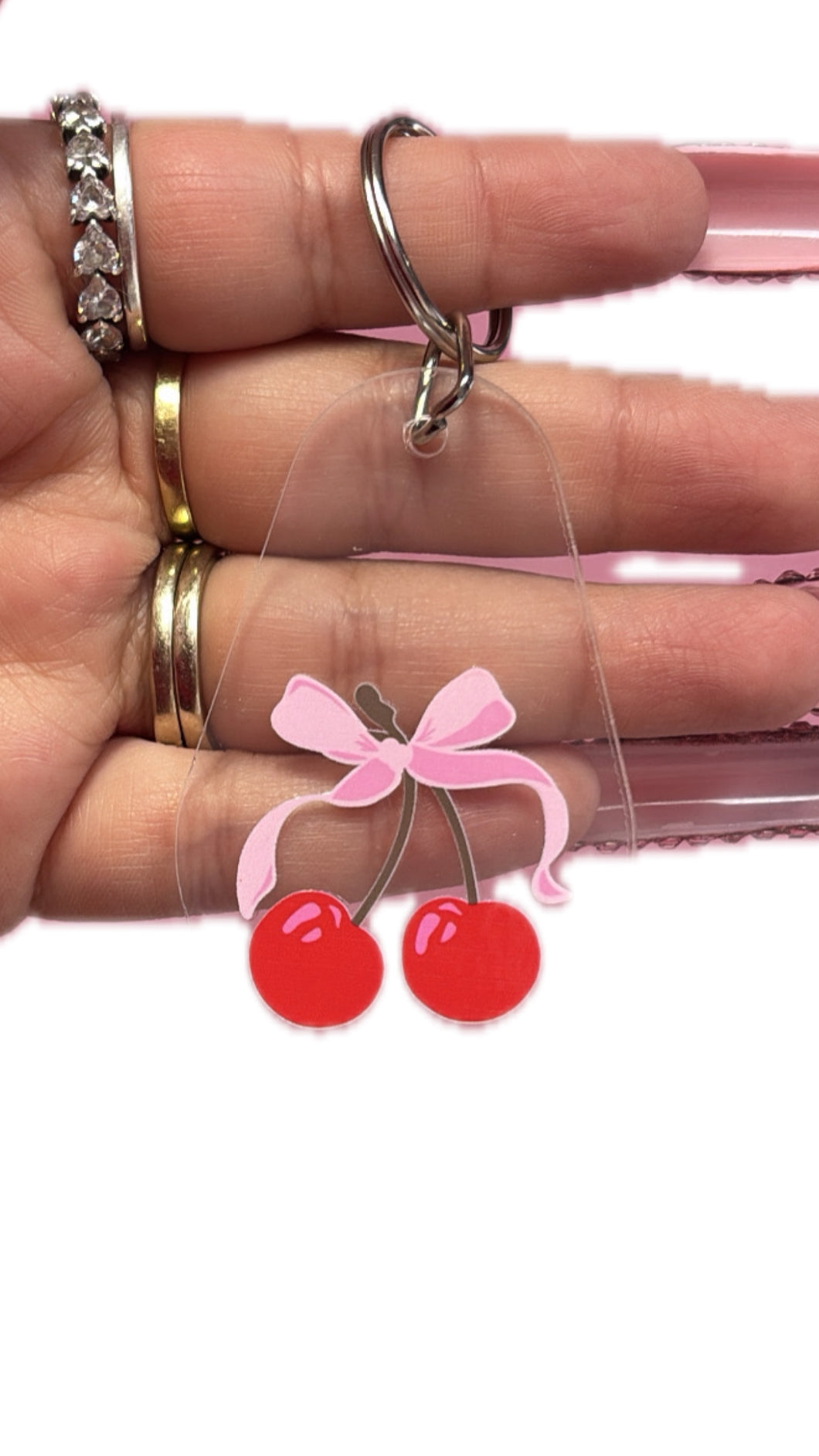 bow acrylic keychain