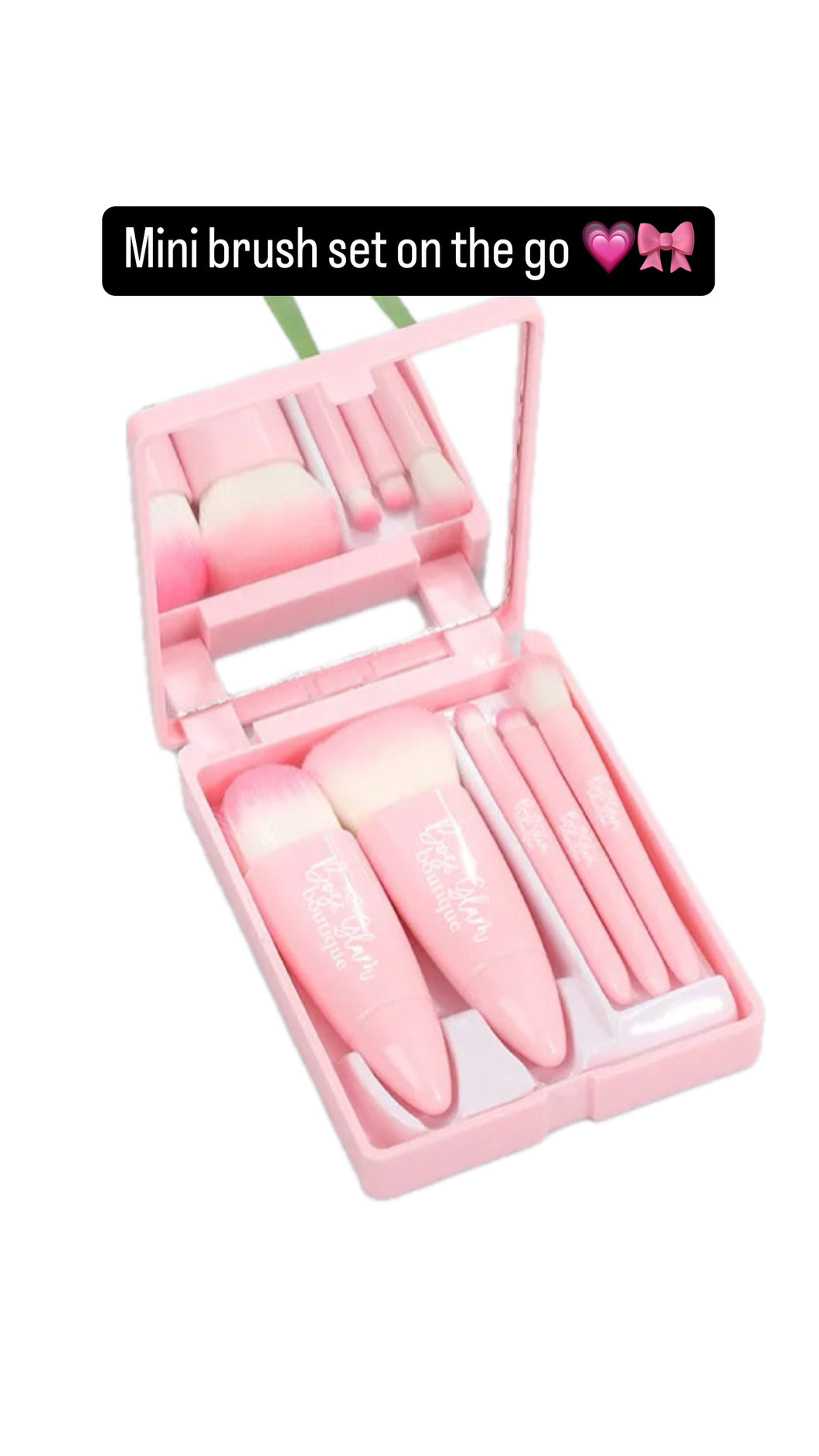 On the go mini brush set with mirror