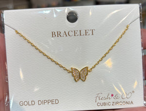 Butterfly gold dipped bracelet
