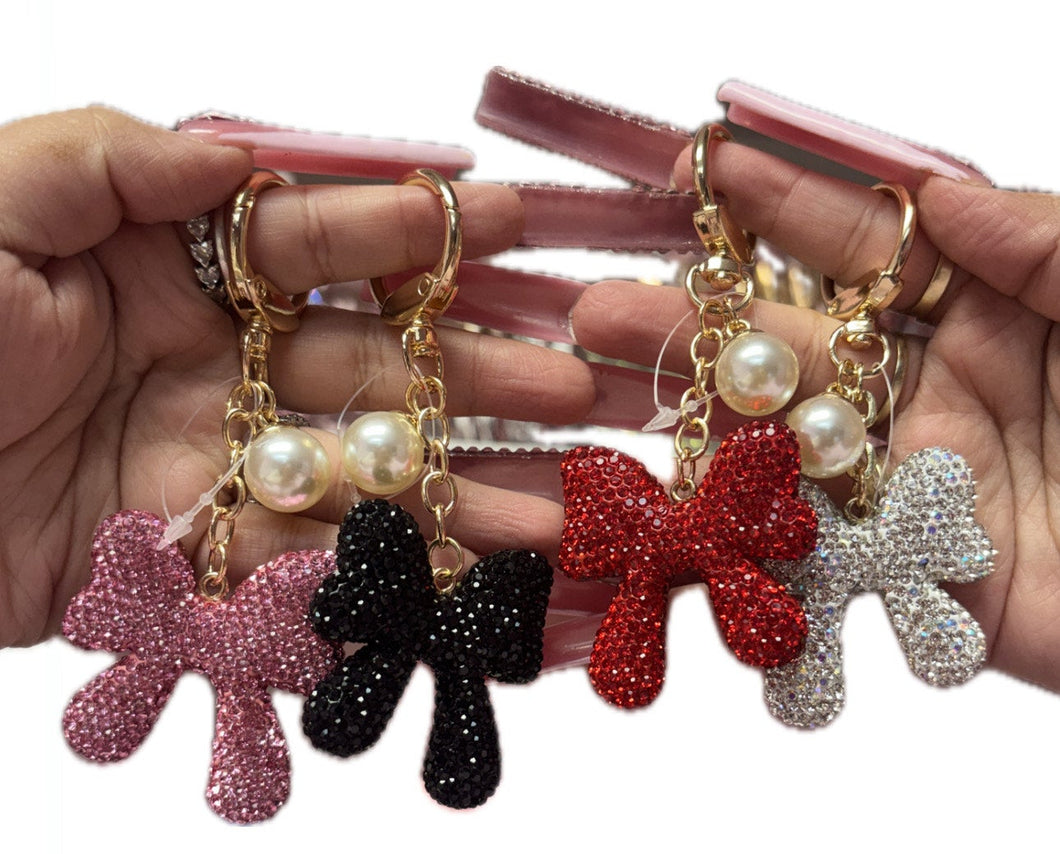 Bling bow keychain