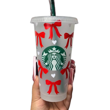 Load image into Gallery viewer, Bow Hearts Cup 💕 | Custom Name Cold Cup
