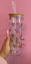 Load image into Gallery viewer, 25oz Valentines hearts glass cup
