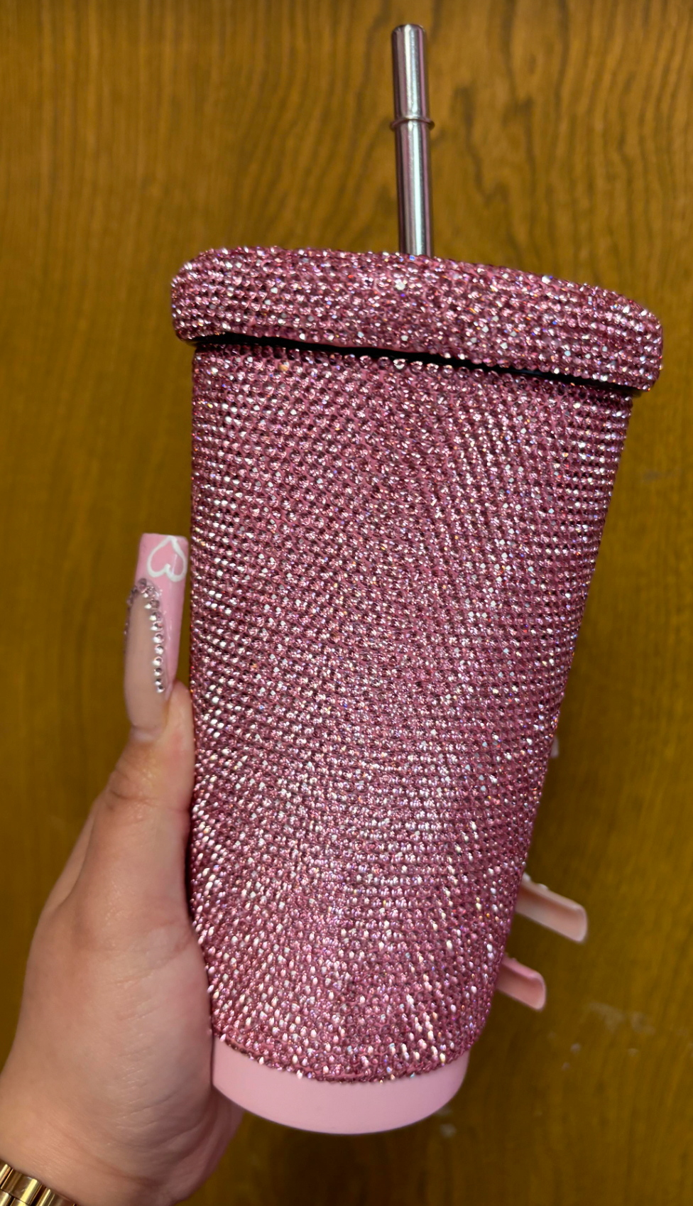 Limited light pink rhinestone cup