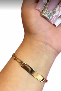 Figaro ID Link Gold plated bracelet