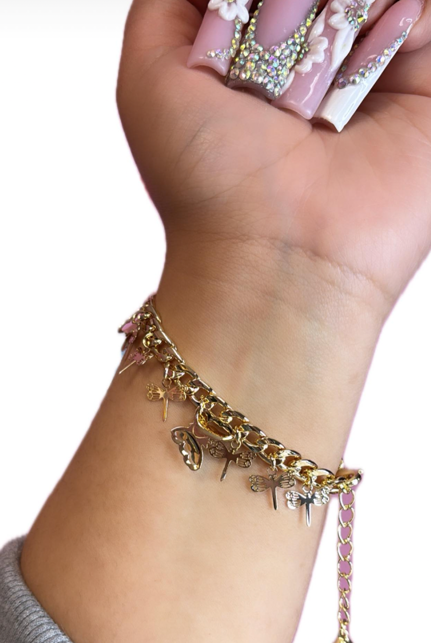 DragonFly/Butterfly Gold plated bracelet