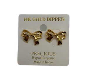 14k Gold Dipped Bow Earrings