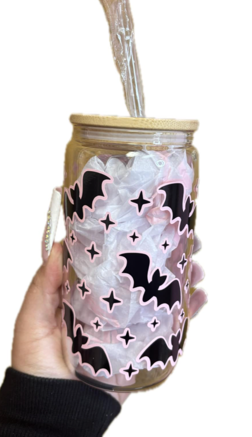 Bats 16oz Glass Cup