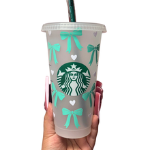 Load image into Gallery viewer, Bow Hearts Cup 💕 | Custom Name Cold Cup
