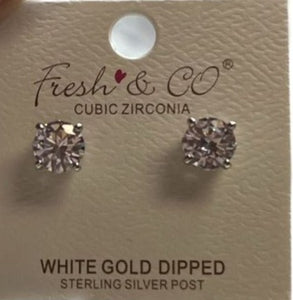 Cubic Zirconia White Gold Dipped