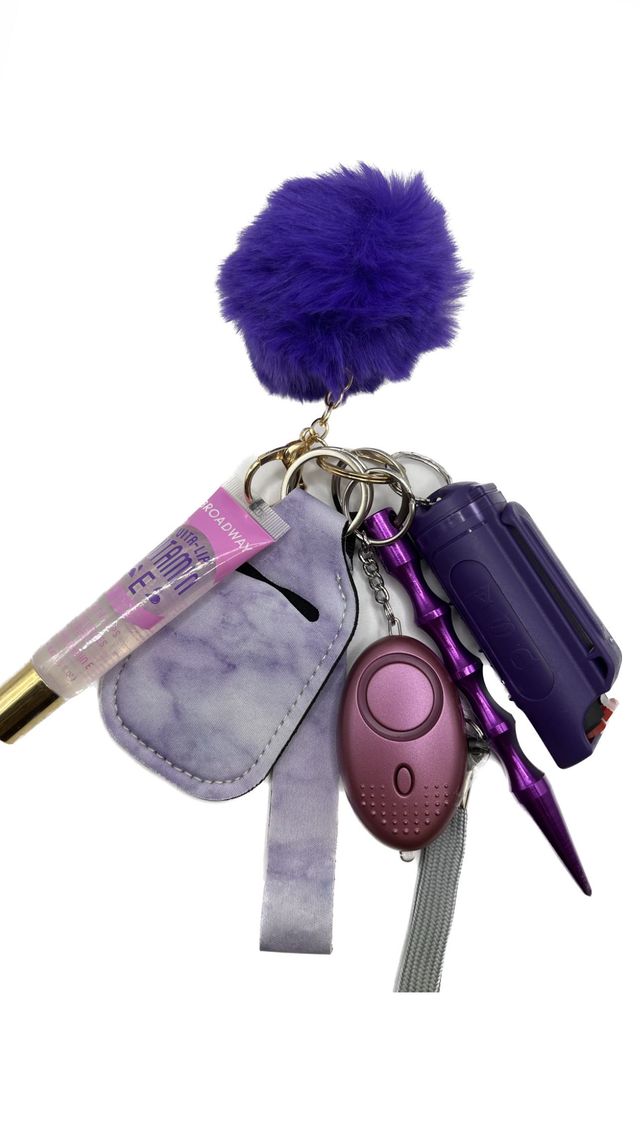 Purple Marble Self defense keychain